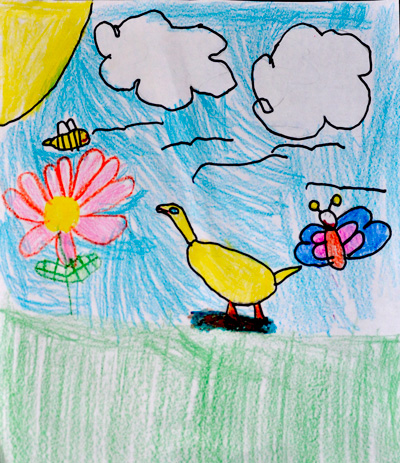 The Duckel'ing as she remembers. Of course now she says "duckling" it has been many birthdays since this event. We will always remember the "duckel'ing."